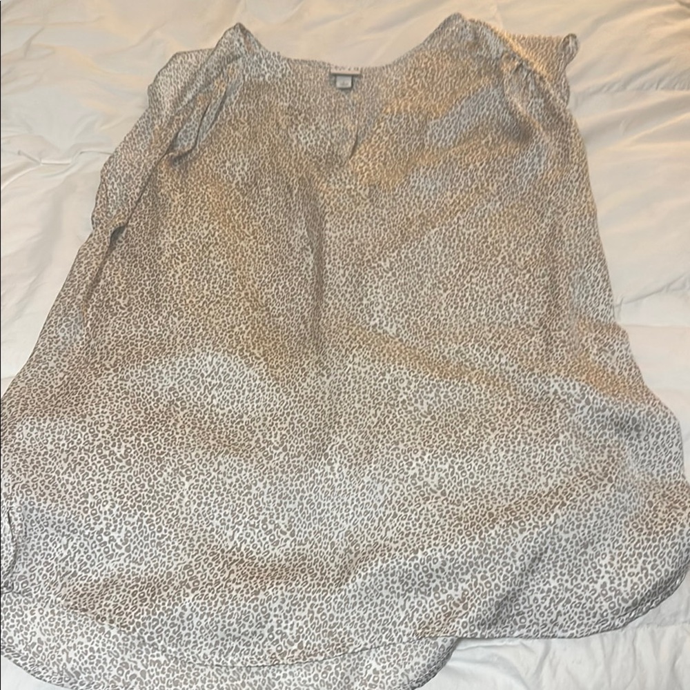 A New Day Tan Sleeveless Relaxed Blouse